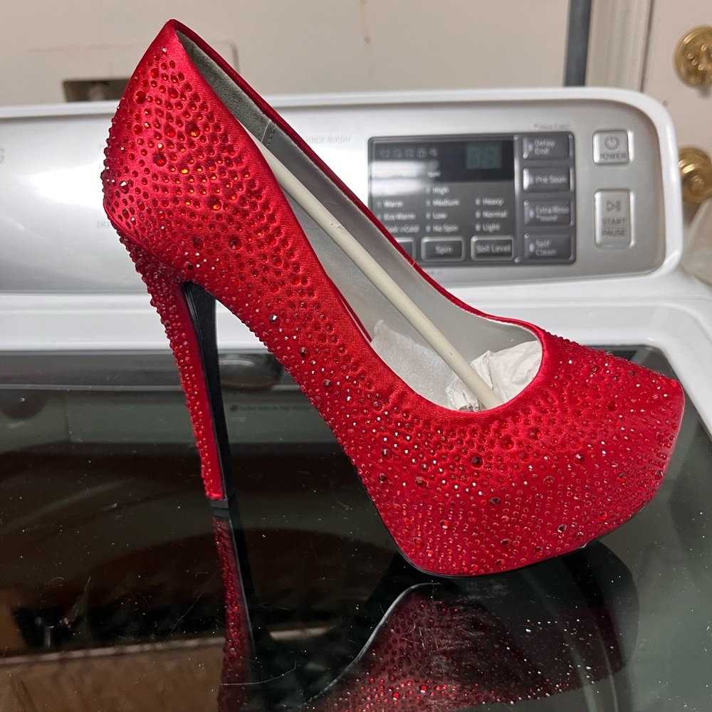Paprika Sparkling Red Platform Heels